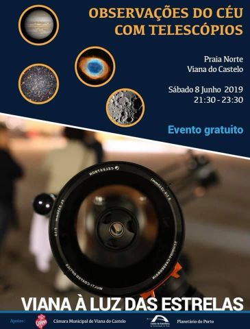 “Viana a la luz de las estrellas” promueve observaciones del cielo con telescopios este sábado en la playa