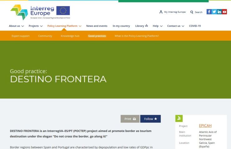 Destino Frontera, boa práctica a escala europea
