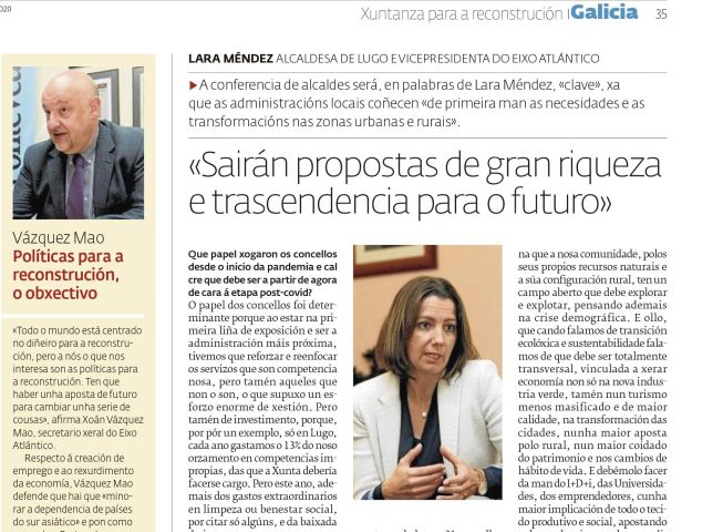 O Eixo Atlántico organiza en Pontevedra unha conferencia de alcaldes contra a pandemia