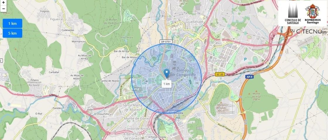 Santiago pon a disposición da cidadanía un medidor de distancias